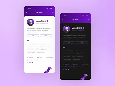 Daily UI #06 — User Profile ui