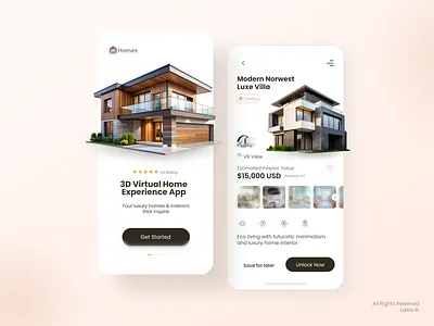 Real Estate App Onboarding Design 3d app app design branding design ecommerce app figma onboarding realestate ui ux