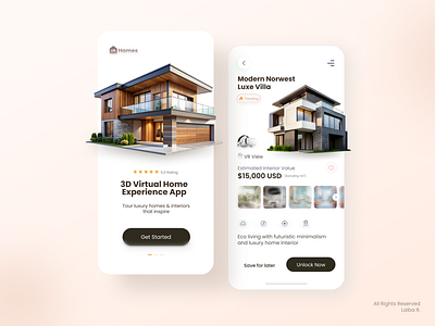 Real Estate App Onboarding Design 3d app app design branding design ecommerce app figma onboarding realestate ui ux