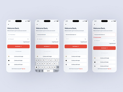Authentication Flow graphic design mobile product designer ui ux visual
