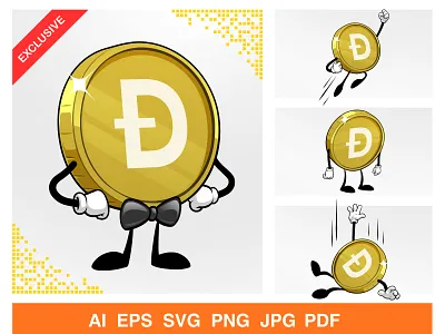 Dogecoin Sticker Set binance bitcoin blockchain cartoon character coin crypto design doge doge coin emoji graphic design icon illustration mascot nft sticker ui vector
