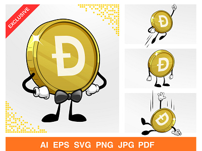 Dogecoin Sticker Set binance bitcoin blockchain cartoon character coin crypto design doge doge coin emoji graphic design icon illustration mascot nft sticker ui vector
