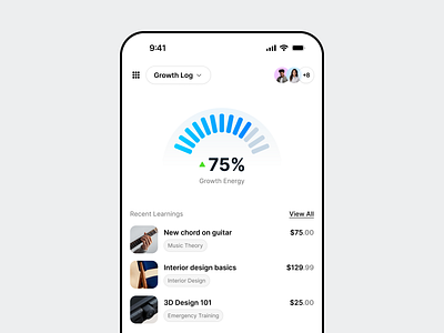 Growth tracker UI app clean growth ios iphone tracker ui user interface