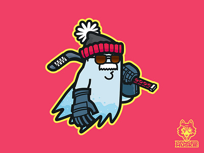 Mad House Hockey Ghost chicago ghost hockey hockey stick illustration illustrator mustache spirit stocking cap vector