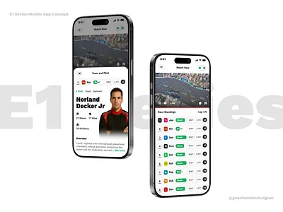 E1 Series Mobile App Concept app e1 series mobile mobile app pilot powerboat race racer racing standing