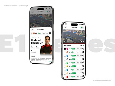 E1 Series Mobile App Concept app e1 series mobile mobile app pilot powerboat race racer racing standing