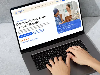 Dental Clinic Website Design Homepage Mockup – Modern UI & Layou branding design graphic design ui web design website website design