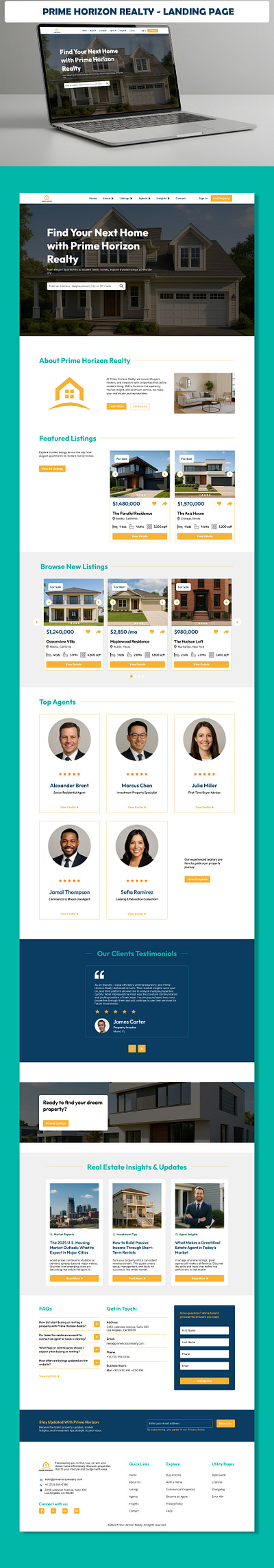 PRIME HORIZON REALTY - UI/UX LANDING PAGE branding design graphic design home house housing illustration logo real estate realty ui ux