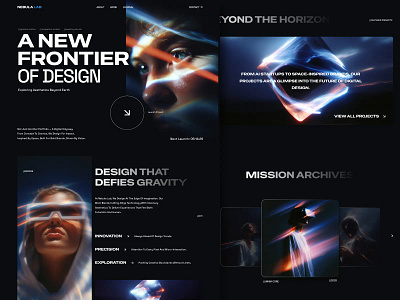 Nebula Lab branding dark mode design figma graphic design landing page ui ux web