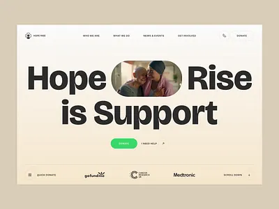 HopeRise - Charity Landing Page Design 3d branding charity landing page design figma graphic design illustration ui web design website website design