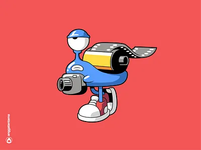Snailshot animal blue character colorful cute design illustration mascot merch monster odd photo photography quirky snail t shirt tshirt vector vibrant weird