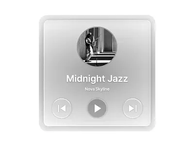 Glassmorphism "Now Playing" widget card concept animation glassmorphism liquid glass motion graphics ui ux