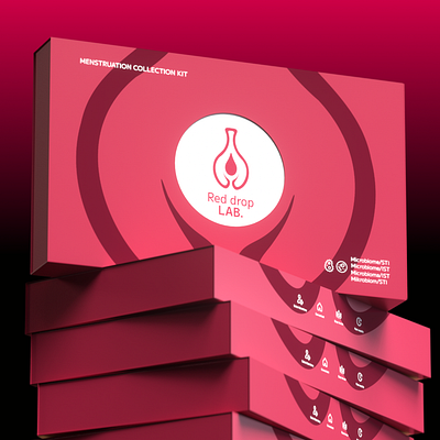 Red drop LAB. - Branding asset in 3D 3d asset branding branding 3d ferr graphic design healtcare healtcare branding illustration minimalist product product 3d