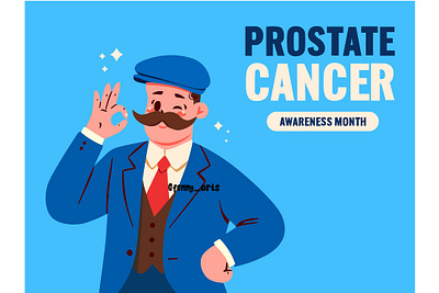 Man with Mustache Wearing Blue Hat awareness background barber blue cancer diagnosis disease event hair health male man moustache movember november prevention prostate shave shaving symbol