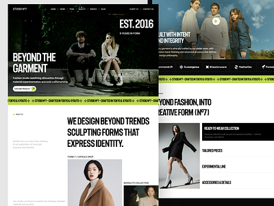 STVDIO N° - Fashion Studio Website branding design e commerce ecommerce editorial fashion fashion website graphic design home page homepage landing page layout layout design marketplace ui ui ux user interface web design website website design