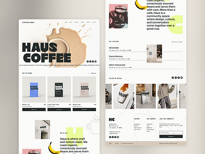 Cafe Landing Page - CBG Website Design art direction bold typography brand identity branding cafe branding cafe website coffee brand cpg brand cpg design editorial layout gen z aesthetic genz landing page lifestyle brand minimal neutral color ui design visual identity web design website design
