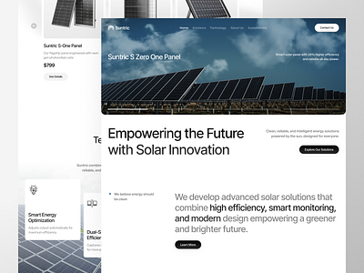 Suntric - Sustainability Product Website landing page landing page design product landing page product website solar panel sustainabilitu product website sustainability sustainability landing page sustainability product sustainability website ui ui design uiux uiux design ux web web design website website design