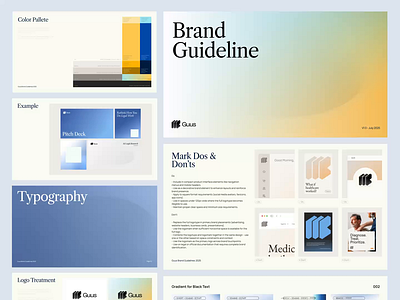 Guus AI Branding: AI-powered legal research - Brand Guidelines ai artificial intelligence brand book brand guideline brand identity brand style guide branding corporate identity document gradient graphic design legal logo logo guide motion graphics ui visual branding visual identity