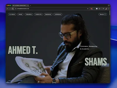 Creative Director Web Design for Ahmed animation branding framer graphic design landing page motion graphics ui web design