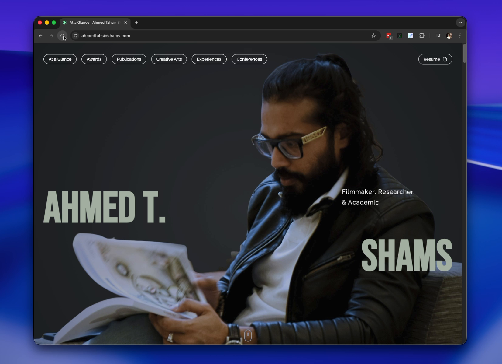 Example of Creative Director Web Design for Ahmed