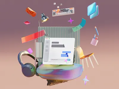 Message Me 3dmodeling artdirection blender 3d branding design illustration isometric low poly microsoft motion motion graphics ui