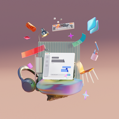 Message Me 3dmodeling artdirection blender 3d branding design illustration isometric low poly microsoft motion motion graphics ui