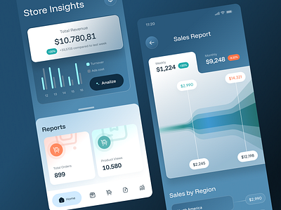 Store Analytics – Mobile App UI analytics app cards chart dashboard design graph ios marketplace mobile pie product slide stats store web design
