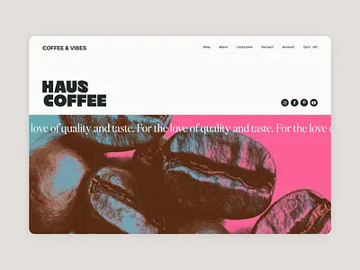 Hero Section for Landing Page bold color branding bright color cafe branding cafe website color blocking cpg brand editorial layout gen z aesthetic hero design hero section landing page lifestyle brand minimal design minimal typography modern design ui design web design website design