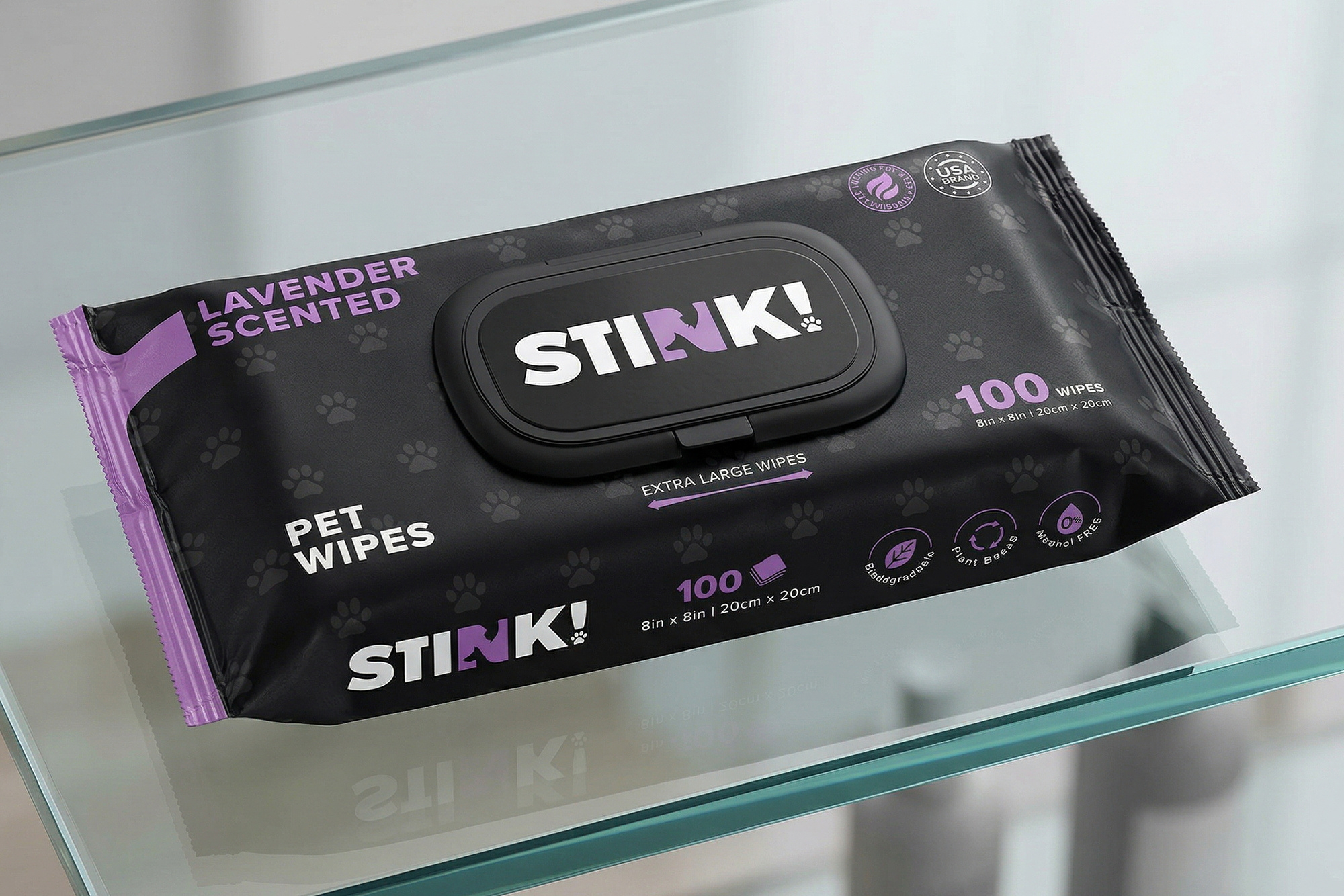 STINK Pet Care Packaging — Wipes Branding & Label Design box branding cat product clean creative dog dog product elegant environment friendly fmcg design layout design packaging design pet care pet packaging pet wipes playful design pouch product packaging professional tissue