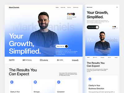 Coach Landing Page Design coach ui coach ui design coach website coaching design concept coaching landing page design trend minimal design modern ui personal branding portfolio website professional service website ui design uiux design ux design website designer