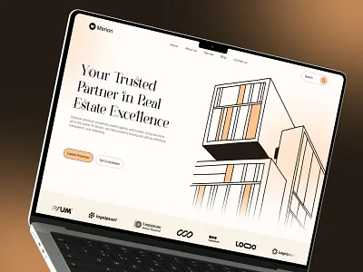 Merion - Real estate Website apartment branding building heading home landing page luxury website real estate website ui ui design ux website