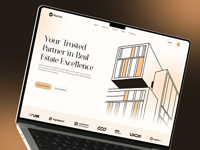 Merion - Real estate Website apartment branding building heading home landing page luxury website real estate website ui ui design ux website