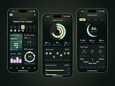 Mobile App UI/UX Design — Wellness & Health Tracker app app design branding calorie clean clinic data design doctor fitness health healthcare ios medical medicine mobile app mobile app design mobile design mobile ui tracker