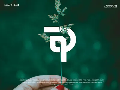 Letter P with Leaf/Plant Logo Concept brand identity leaf branding p logo branding