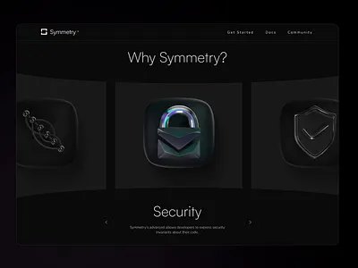 Symmetry - Carousel interaction animation carousel design figma interactive prototype slider ui ui design ux design web design website