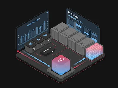 Illustration set For Fusionloop.net 2d animation graphic design illustration illustration art isometric