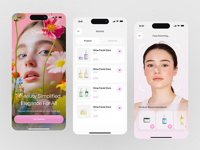 Beauty App Design admin app application beauty app beauty product app beauty products beauty salon card cosmetology app ecommerce makeup mobile app organic skincare personal treatment saas shopping app skin skin care app startup ui