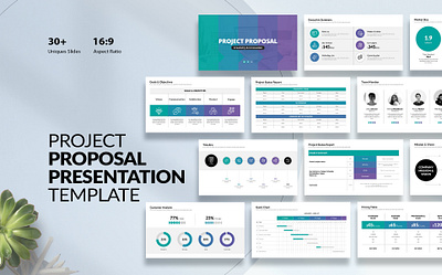 Project Proposal Presentation Template brief business chart corporate creative deck design financail infographic layout marketing pitch presentation project proposal report slide strategy template unique