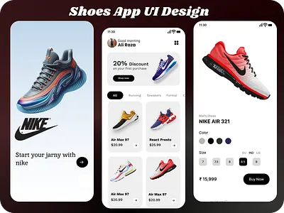 Shoe Store App UI Design product catalog