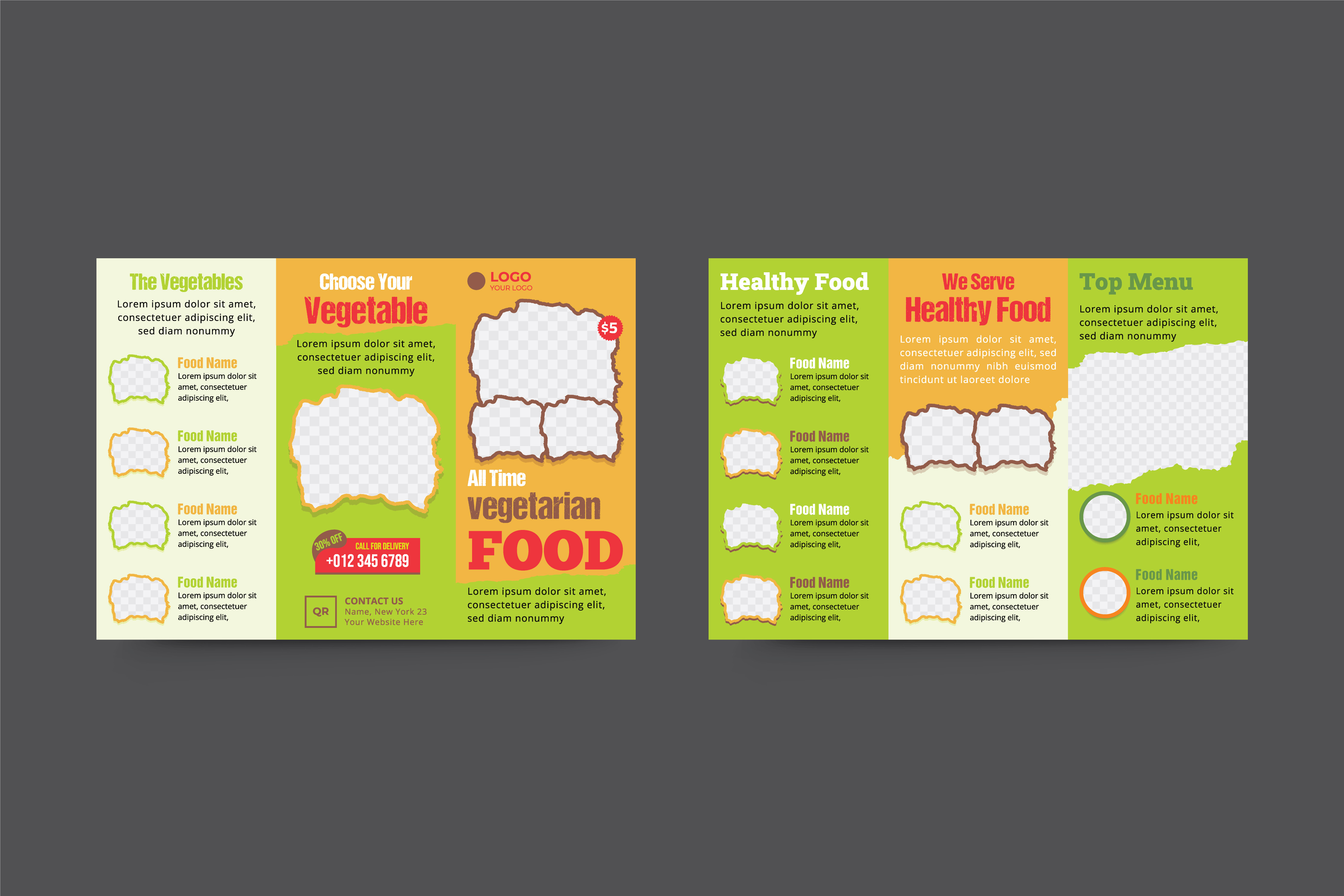 Restaurant trifold brochure template brochure design