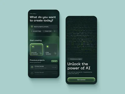 Next-Gen AI Dashboard ai ai design ai interface app design concept design creative tech dark mode digital workspace generating innovation mobile ui design