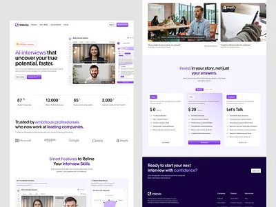Intevio – Landing Page ai branding design figma graphic design landing page logo marketing website saas ui ui design ui exploration ui inspiration web design
