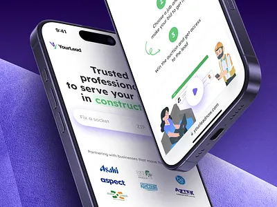 Mobile App Design for Construction Lead Generation Platform app mobile mobile app
