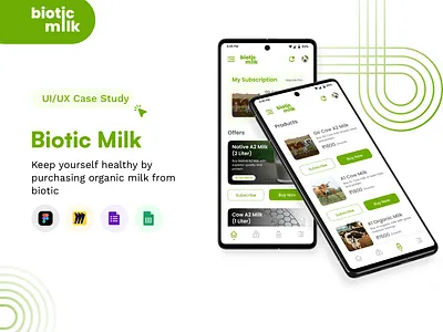 Biotic Milk - UI/UX Case Study app branding logo mobile prototyping ui ux ux research wireframing