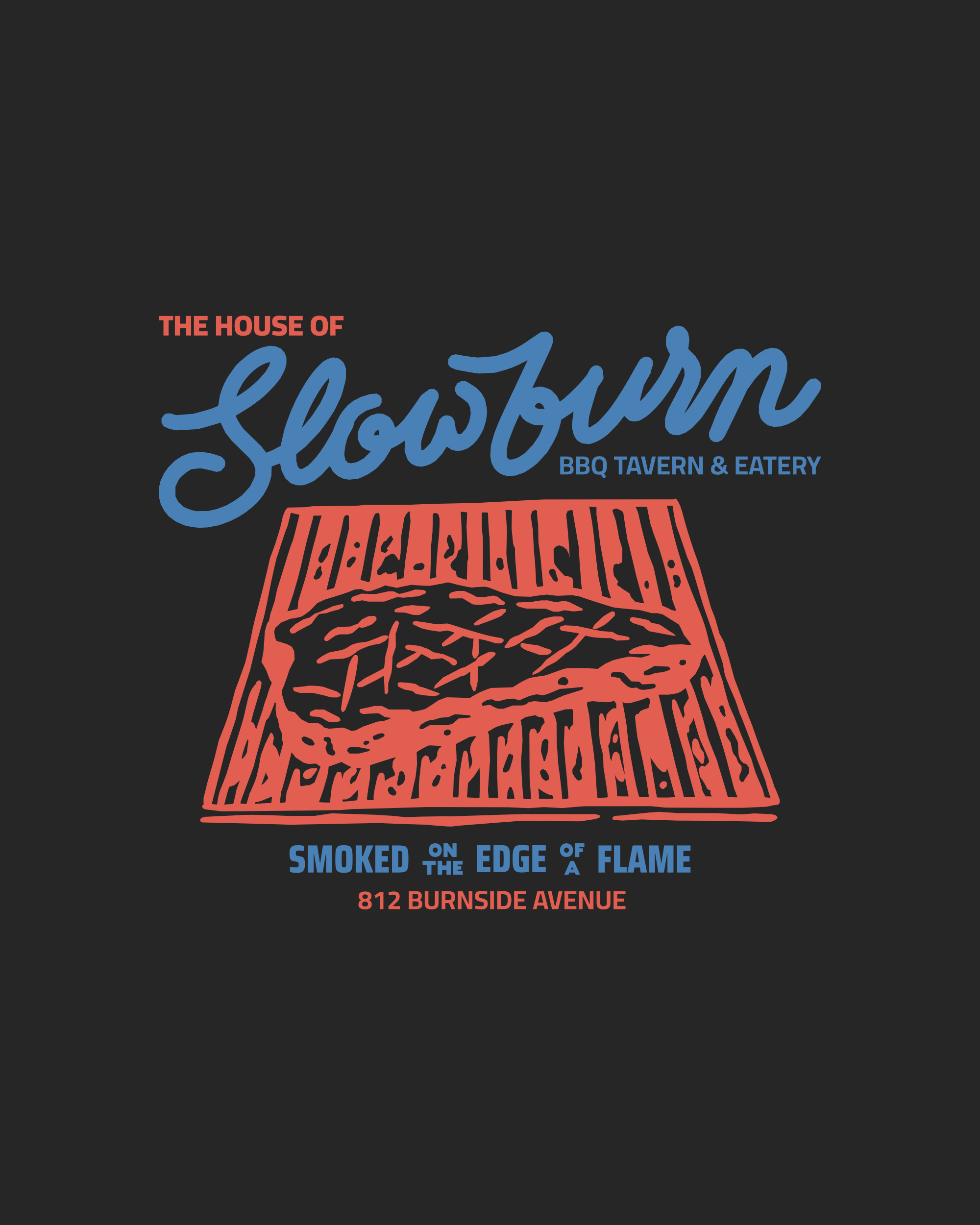 Slowburn T-shirt Graphic Design Concept bbq beef brand brand identity branding design food graphic graphic design graphicdesigner hand drawn illustration logo merch merchandise restaurant smoked tshirt vintage vintage design