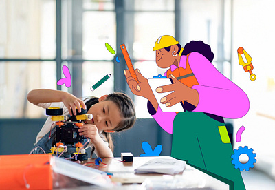 Future Heroes - School illustrations character character design character illustration children illustration freelance illustrator illustration illustration on photography kids illustration photography and illustration school branding school illustrations vector vector illustration