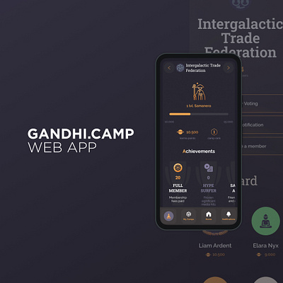 Gandhi.camp NGO Managing Application app design graphic design ui ux web web design