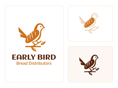Early Bird Bread Logo animal logo bird logo brand identity branding bread bread logo creative creative logo design early bird food food branding icon logo logo design mark professional logo symbol visual identity