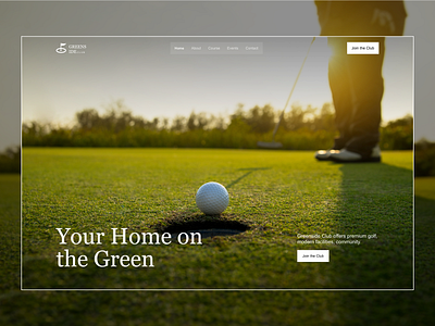 GREENSIDE CLUB - Golf Website Design golf landing page golf website sports ui web design website website ui