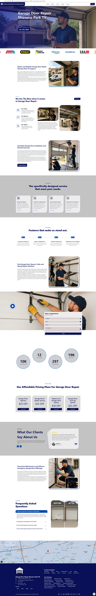 Garage Door Repair Shavano Park TX web design